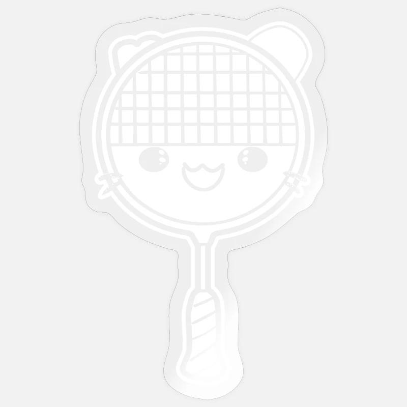 Badminton racket comic style Sticker size S (10 x 10 cm)