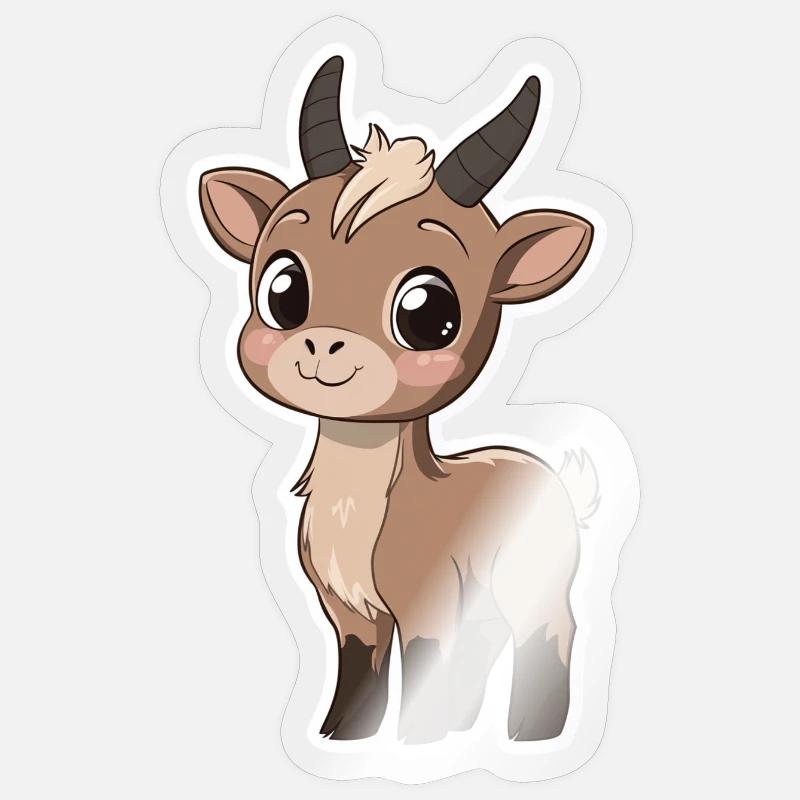 Chèvre - Sticker taille S (10 x 10 cm) - brillant transparent