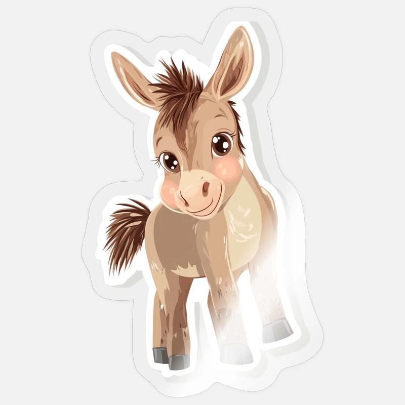 donkey - Sticker size S (10 x 10 cm) - transparent glossy