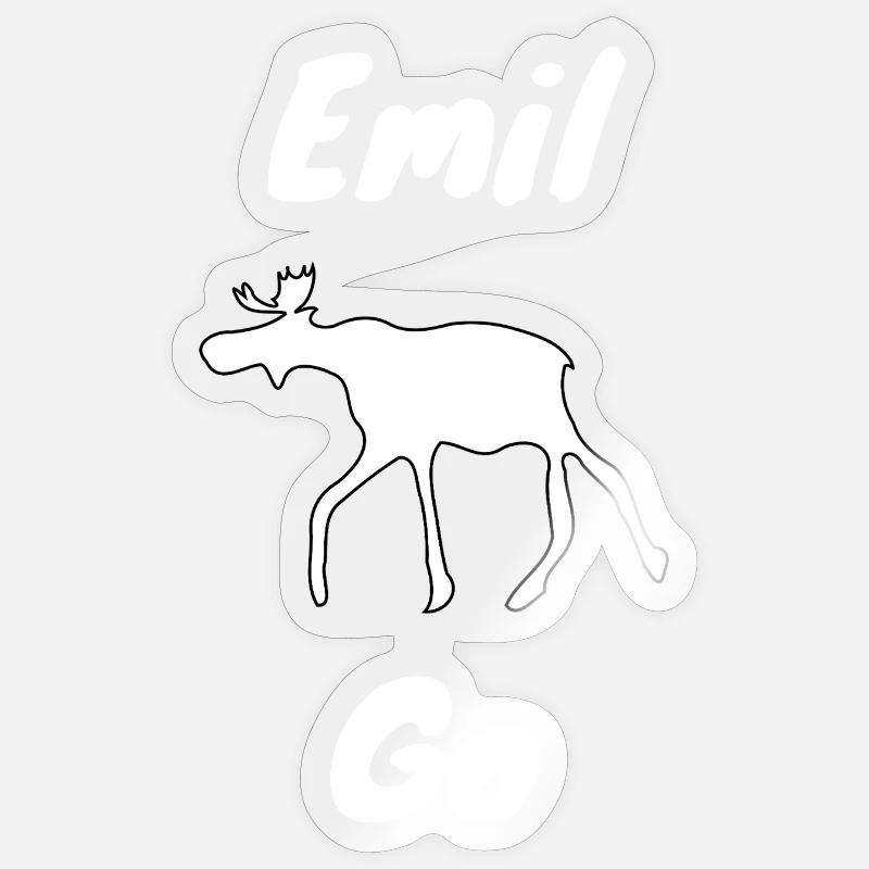 Emil the Elk withe Sticker size S (10 x 10 cm)