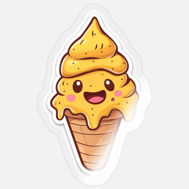 Eiscreme Eis - Sticker Größe S (10 x 10 cm) - Transparent glänzend