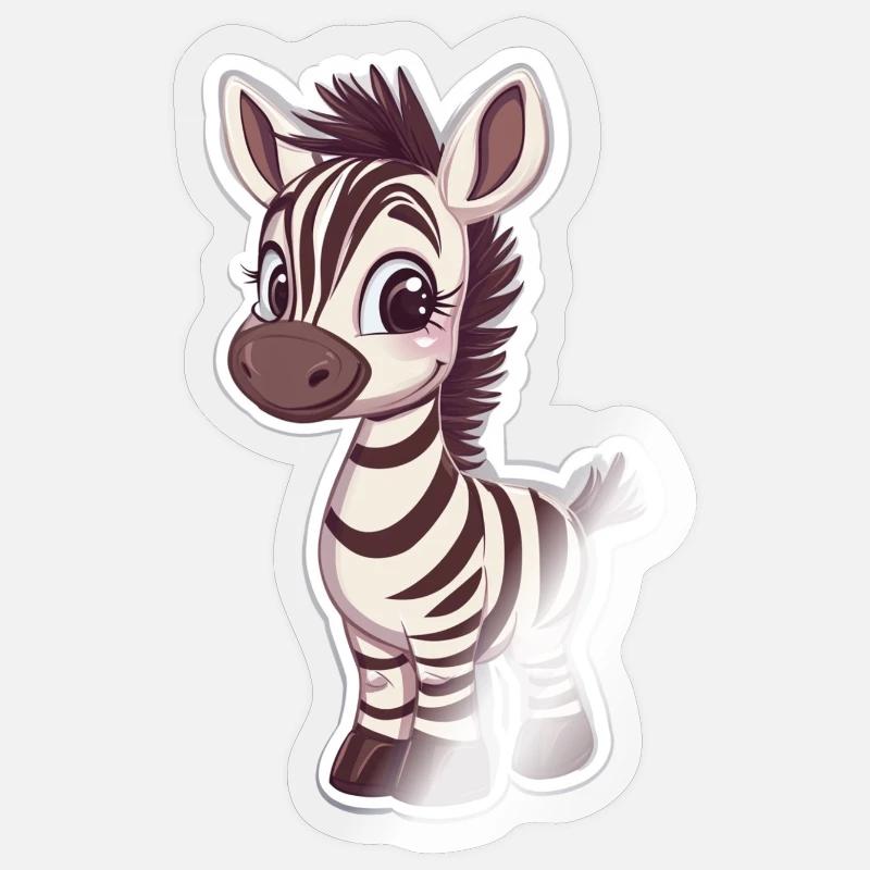 Zebra - Sticker size S (10 x 10 cm) - transparent glossy