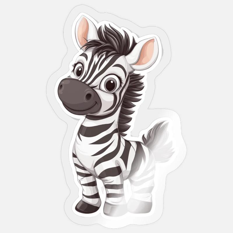 Zebra - Sticker Größe S (10 x 10 cm) - Transparent glänzend
