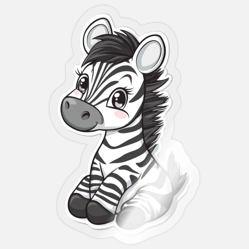 Zebra Sticker Größe S (10 x 10 cm)
