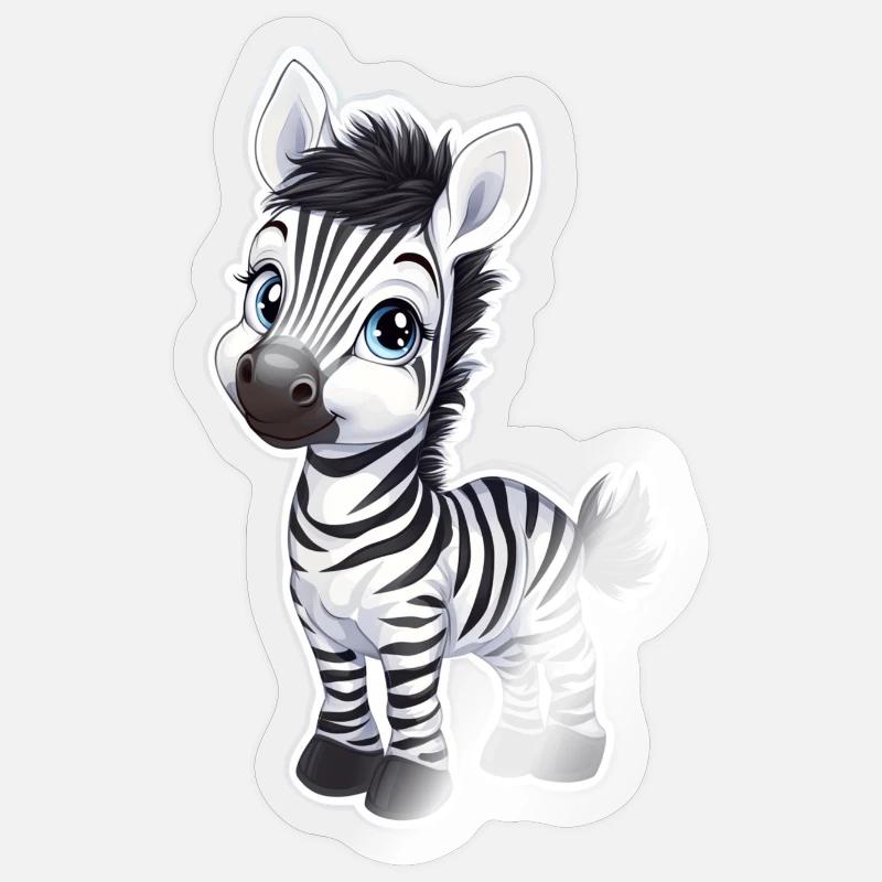 Zebra - Sticker size S (10 x 10 cm) - transparent glossy