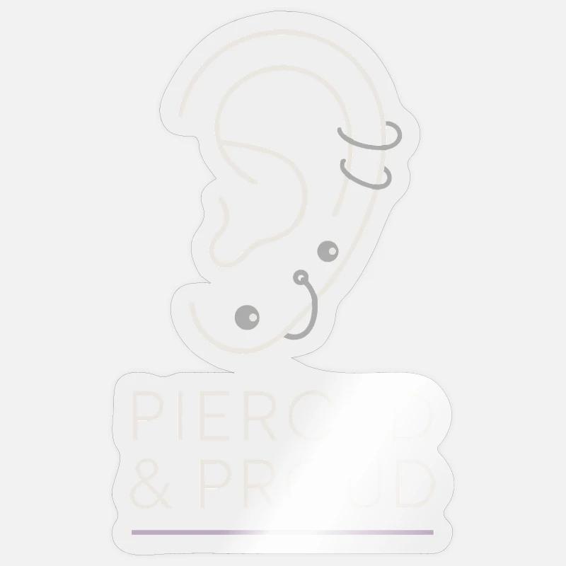 Piercing Addict Body Mod Enthusiast - Sticker taille S (10 x 10 cm) - brillant transparent