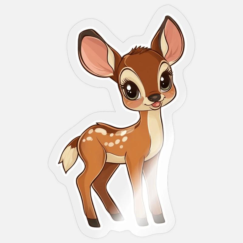chevreuil - Sticker taille S (10 x 10 cm) - brillant transparent