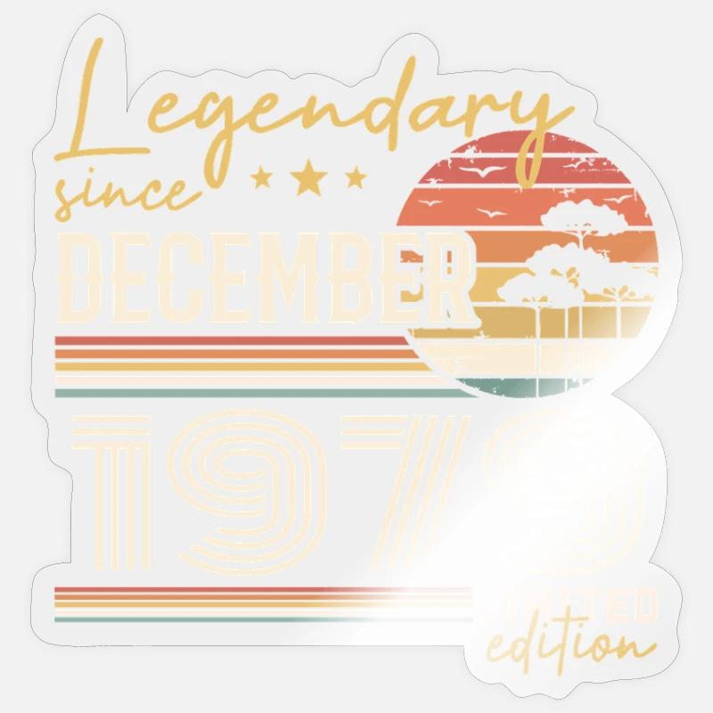 December 1979 46th Anniversary Gift - Sticker size S (10 x 10 cm) - transparent glossy
