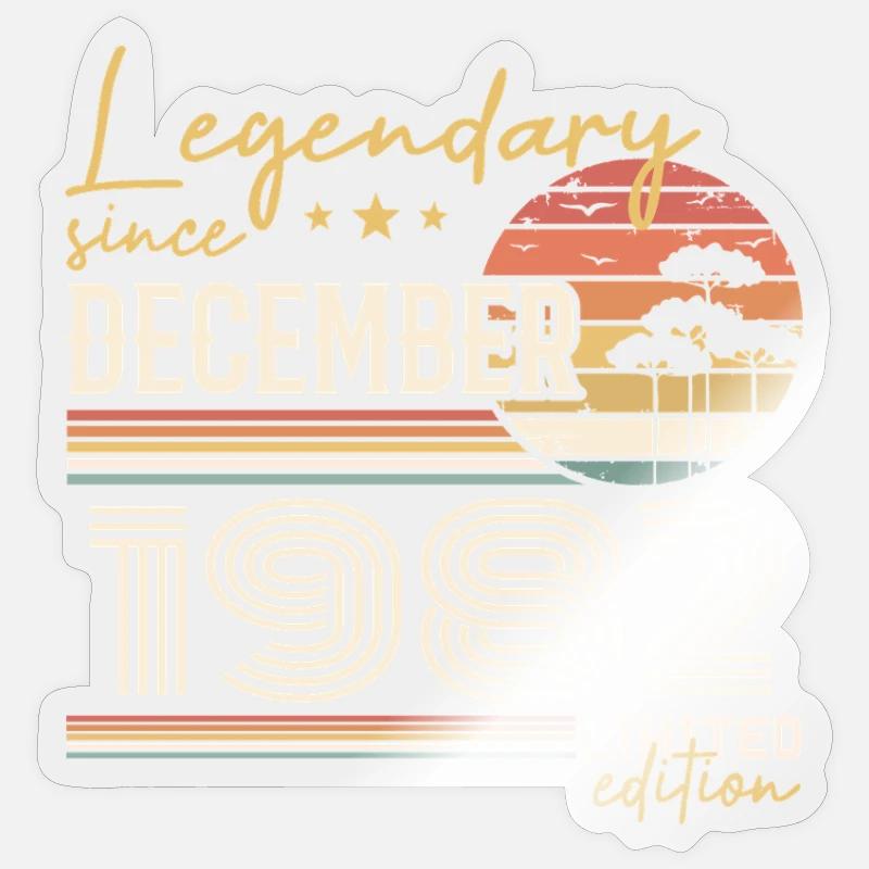 Cadeau 43e Anniversaire Décembre 1982 - Sticker taille S (10 x 10 cm) - brillant transparent