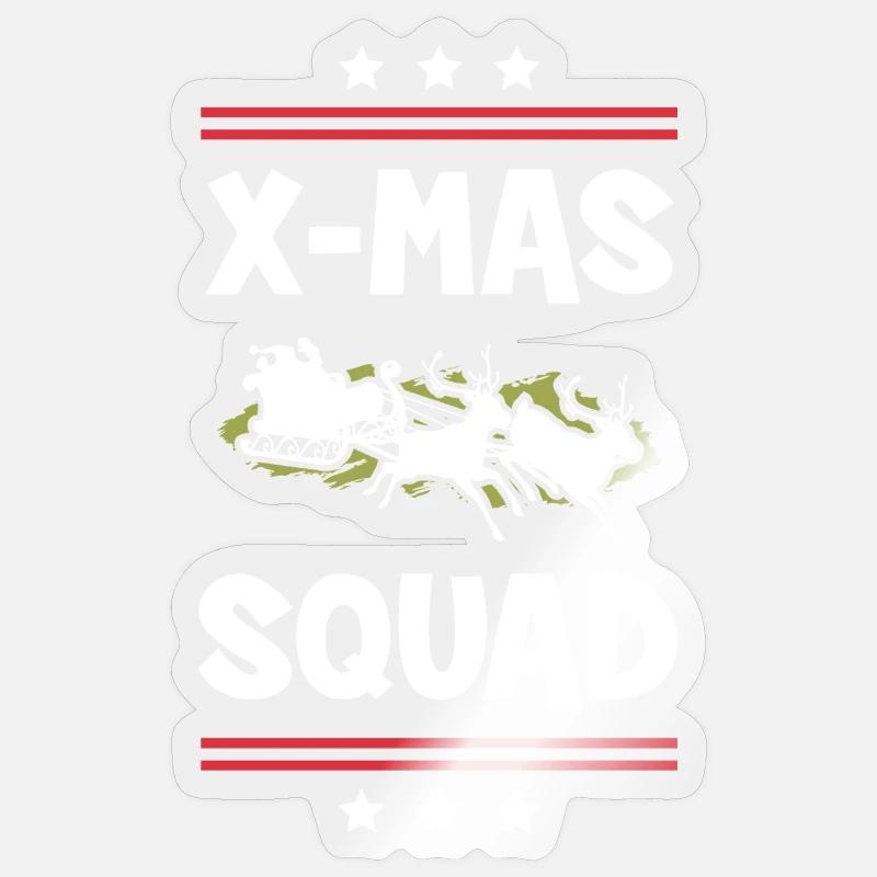 X-Mas Squad - Sticker size S (10 x 10 cm) - transparent glossy