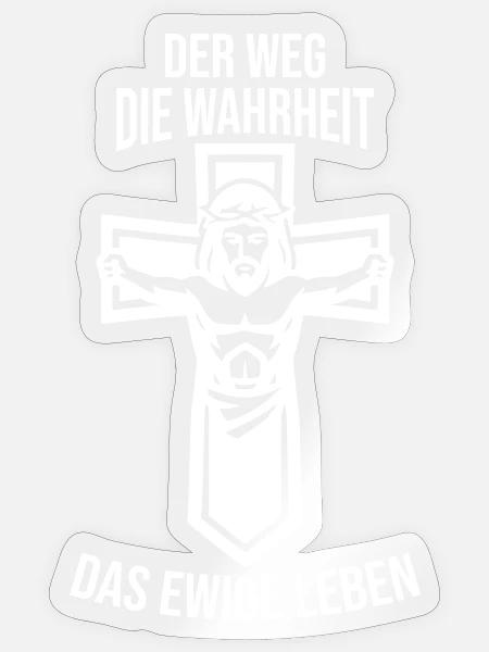 Jesus Weg Wahrheit Ewiges Leben Bibelvers - Sticker Größe S (10 x 10 cm) - Transparent glänzend