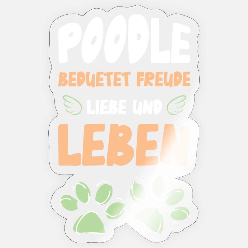Pudel - Sticker Größe S (10 x 10 cm) - Transparent glänzend
