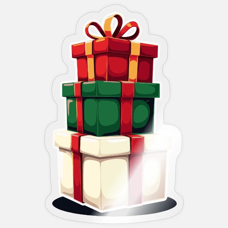 Stacked Gift Boxes Illustration Sticker size S (10 x 10 cm)