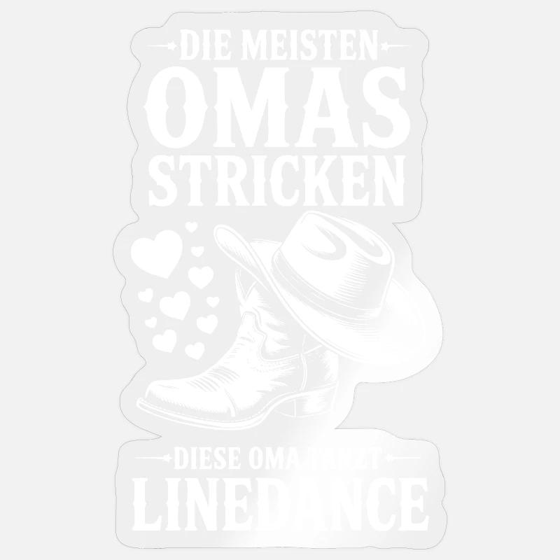 Grandma Dancing LineDance - Sticker size S (10 x 10 cm) - transparent glossy