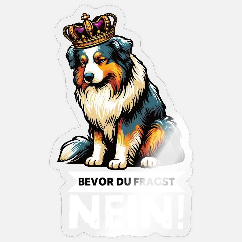 Bevor Du Fragst Australian Shepherd Aussie Aussie - Sticker Größe S (10 x 10 cm) - Transparent glänzend