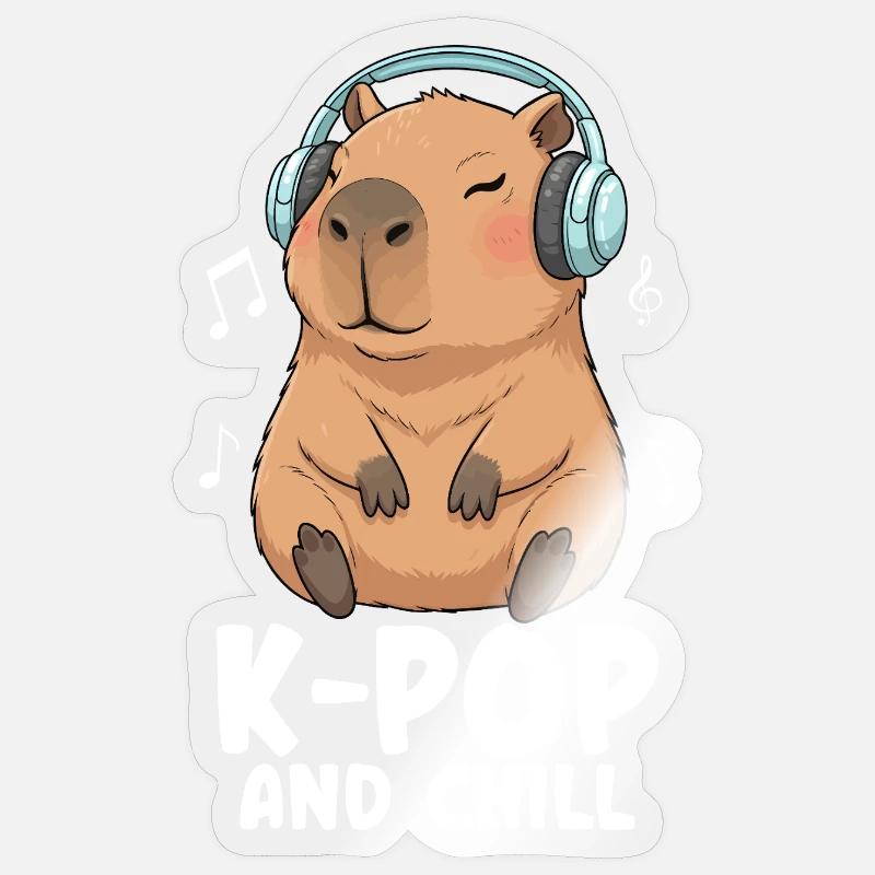 K Pop And Chill - Sticker size S (10 x 10 cm) - transparent glossy