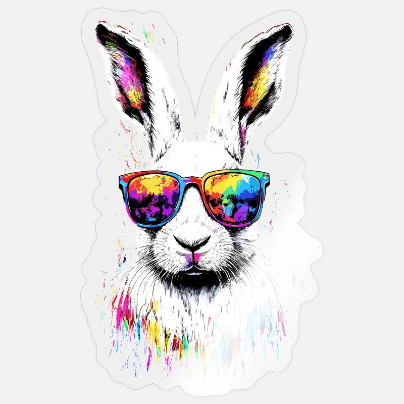 Mountain Rabbit Arctic Hare Albino Rabbit White Rabbit Sticker size S (10 x 10 cm)