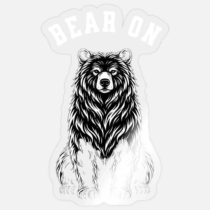 Wild Bear - Bear on - Sticker size S (10 x 10 cm) - transparent glossy