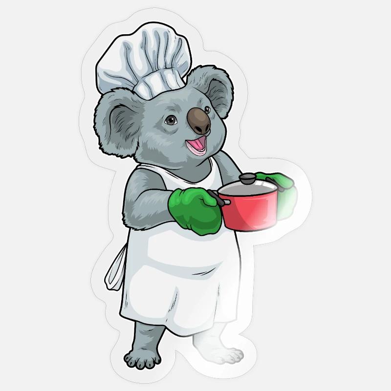 Cuisson en marmite de koala Sticker taille S (10 x 10 cm)