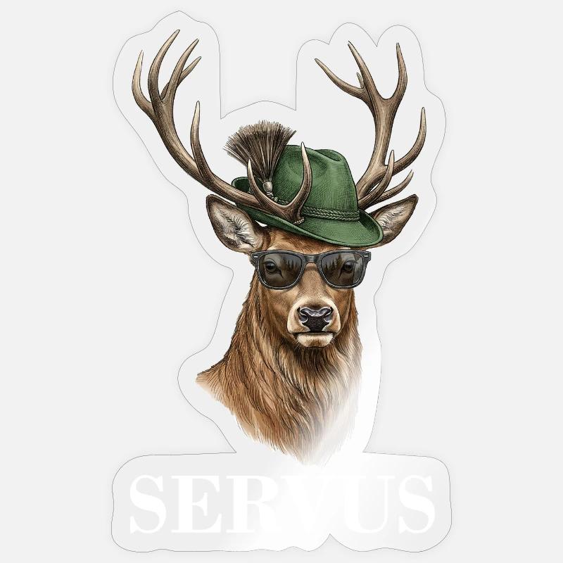 Deer Deer Servus - Sticker size S (10 x 10 cm) - transparent glossy