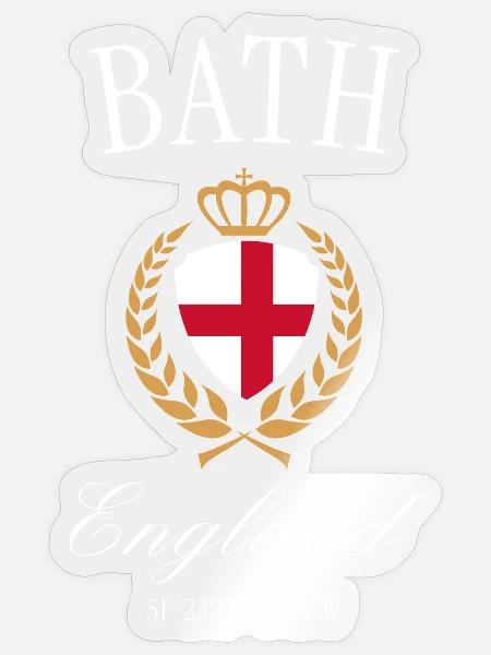 Bath England Wappen Krone – Reise Souvenir - Sticker Größe S (10 x 10 cm) - Transparent glänzend