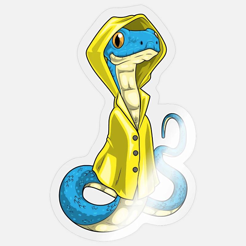 Veste de pluie serpent - Sticker taille S (10 x 10 cm) - brillant transparent