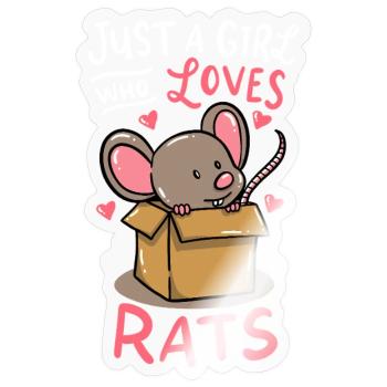 Nur ein Mädchen, das Ratten liebt - Sticker Größe S (10 x 10 cm) - Transparent glänzend - Vorne
