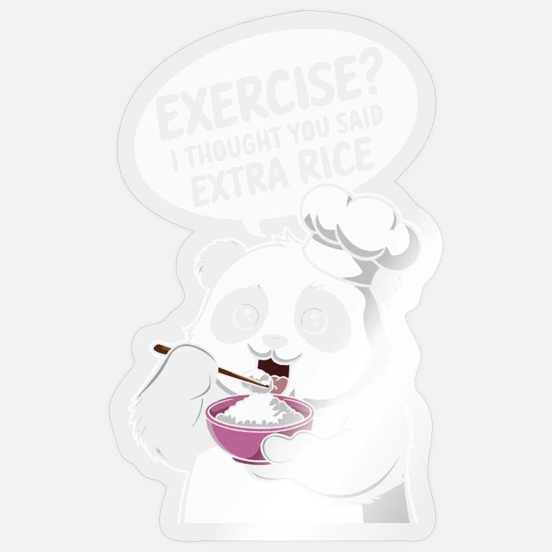 Panda Chef Extra Rice - Sticker size S (10 x 10 cm) - transparent glossy