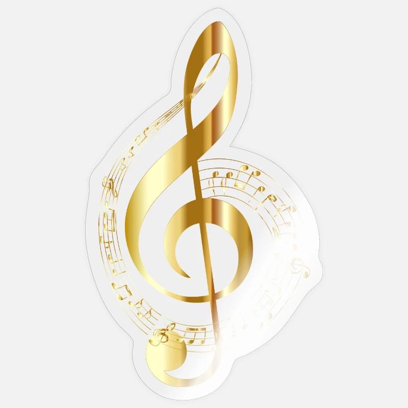 musical note - Sticker size S (10 x 10 cm) - transparent glossy