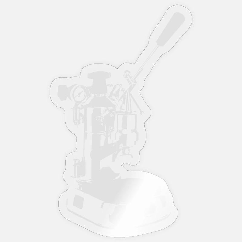 Machine solo - White Sticker size S (10 x 10 cm)