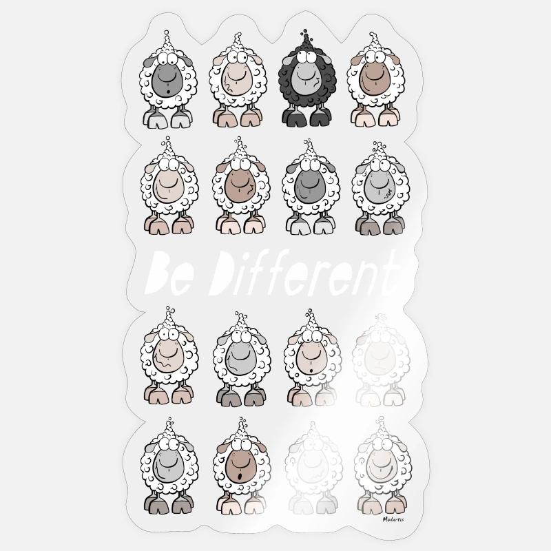 Be Different Sheep - Sticker size S (10 x 10 cm) - transparent glossy