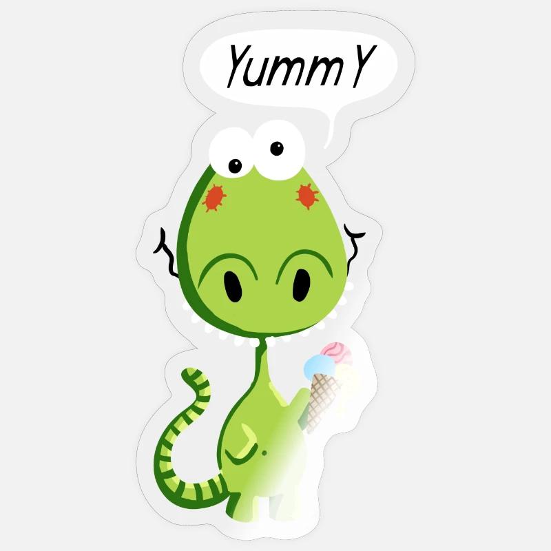 Drôle Dragon - Dragons - Comique - Sticker taille S (10 x 10 cm) - brillant transparent