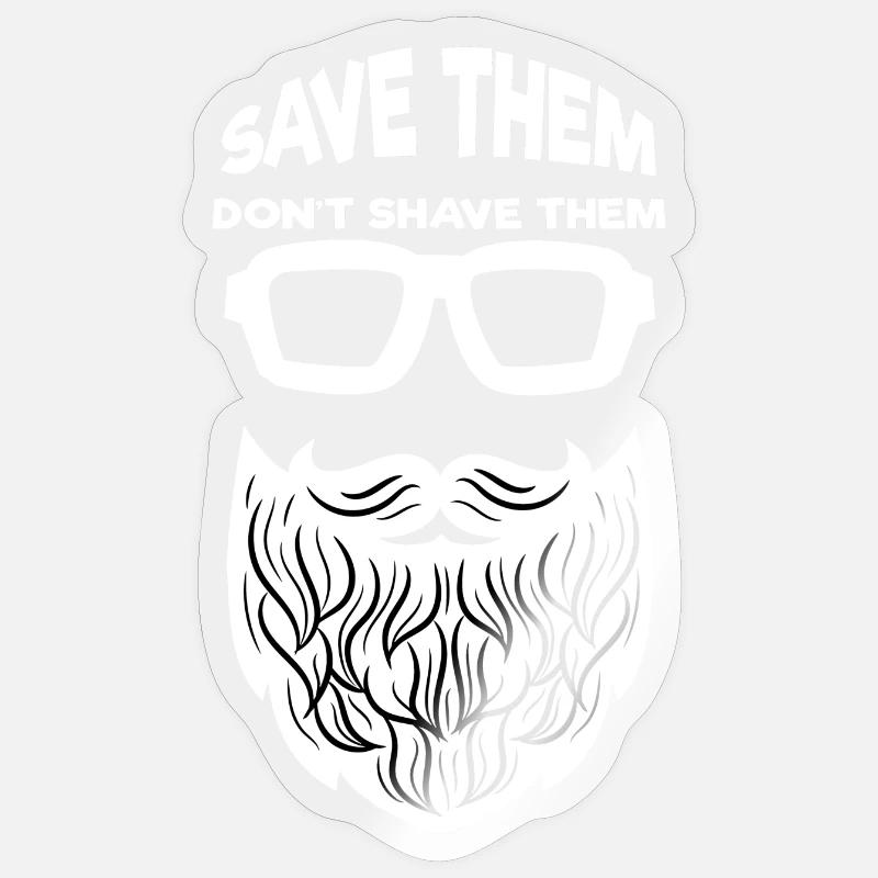 Bartfrisur Bart Rasieren Bartwuchs Statement - Sticker Größe S (10 x 10 cm) - Transparent glänzend
