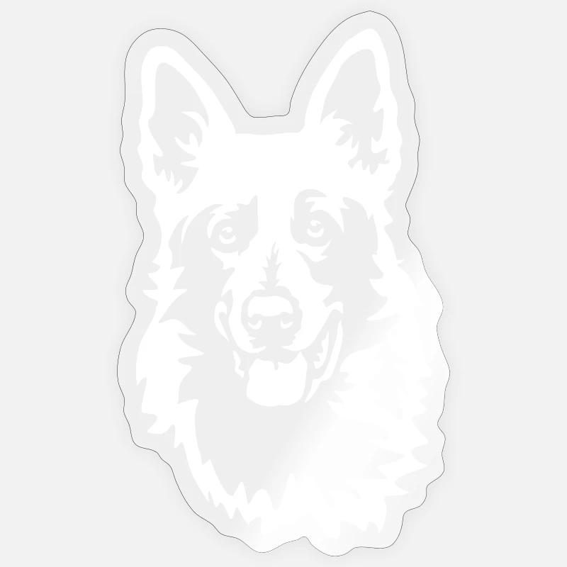 Schweizer Schäferhund Kopf "Black Edition" - Sticker Größe S (10 x 10 cm) - Transparent glänzend