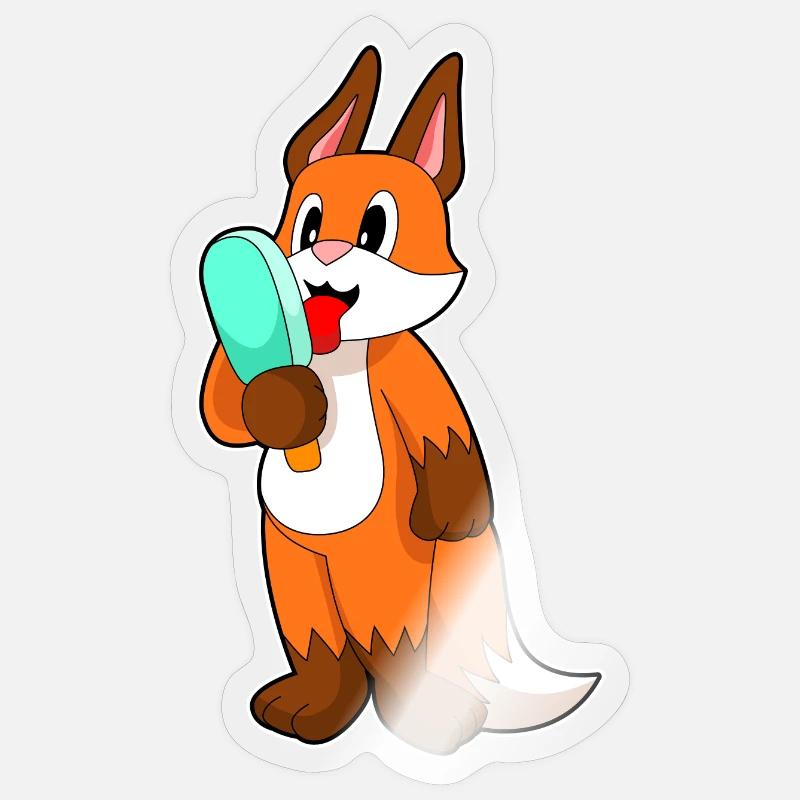 Fox popsicles - Sticker size S (10 x 10 cm) - transparent glossy