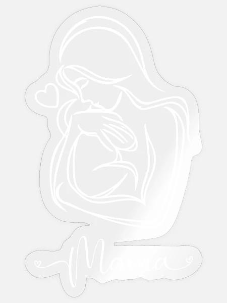 Mama Baby Liebe - Sticker Größe S (10 x 10 cm) - Transparent glänzend