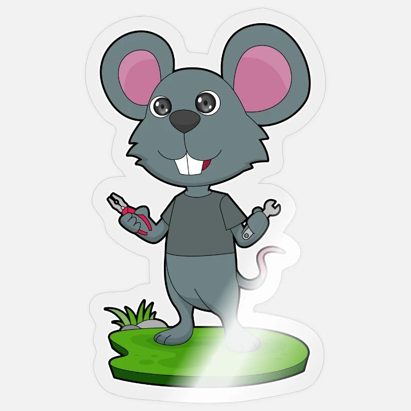 Pince Mouse Craftsman - Sticker taille S (10 x 10 cm) - brillant transparent