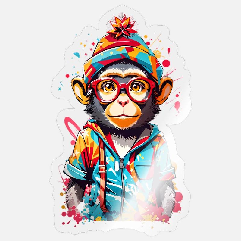 Cool monkey Sticker size S (10 x 10 cm)