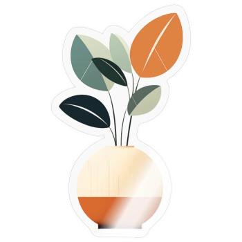 Minimalistische Blumen - Sticker Größe S (10 x 10 cm) - Transparent glänzend - Vorne