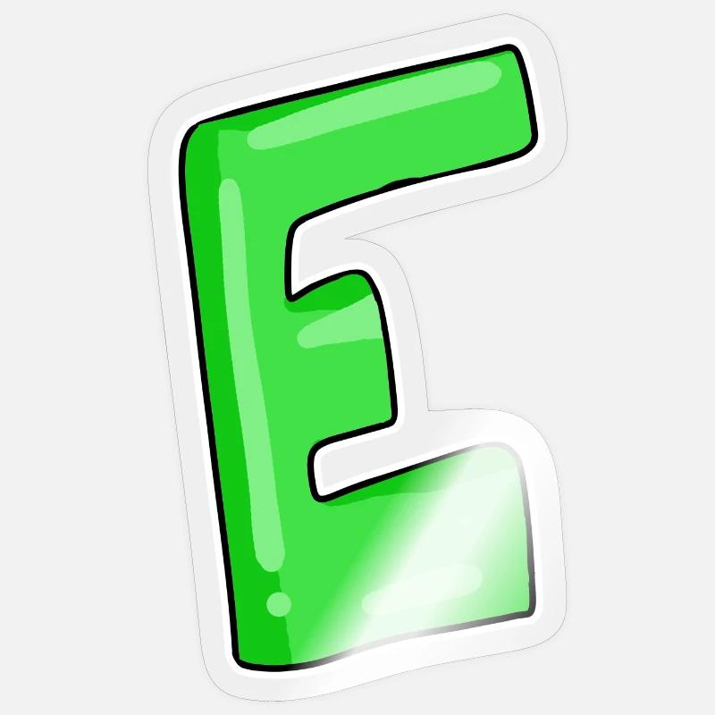 Letter E Initial point - Sticker size S (10 x 10 cm) - transparent glossy