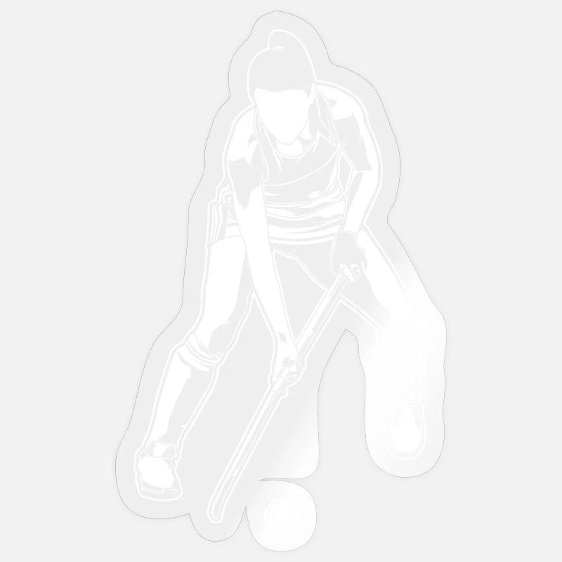 Feldhockey Mädchen - Sticker Größe S (10 x 10 cm) - Transparent glänzend