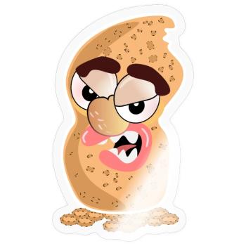 Erdnuss-Karikatur - Sticker Größe S (10 x 10 cm) - Transparent glänzend - Vorne