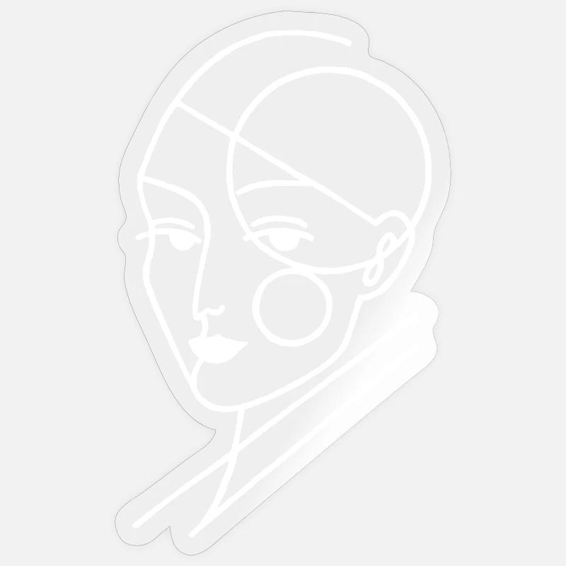 White geometric human - Sticker size S (10 x 10 cm) - transparent glossy