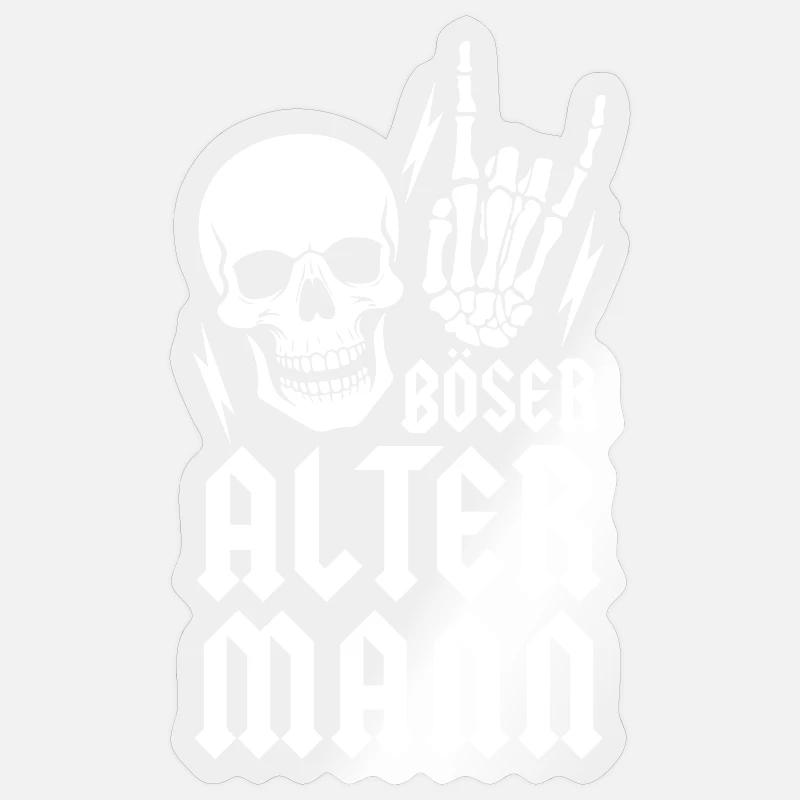 Böser alter Mann - Sticker Größe S (10 x 10 cm) - Transparent glänzend