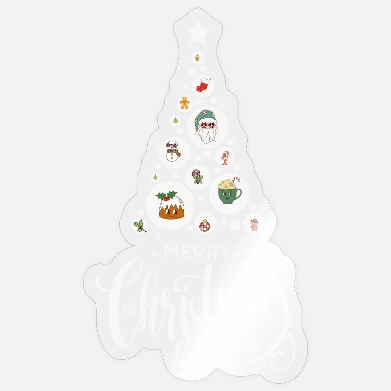 Festive Christmas tree with sweets - Sticker size S (10 x 10 cm) - transparent glossy