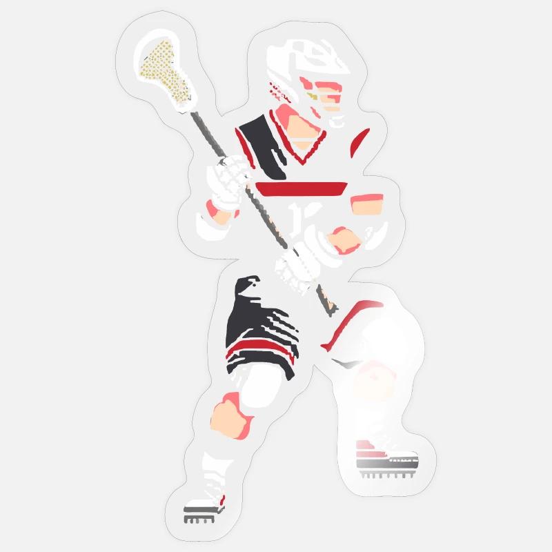Lacrosse Player Pixel - Sticker size S (10 x 10 cm) - transparent glossy