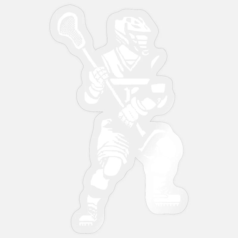 Joueur de crosse Pixel Art - Sticker taille S (10 x 10 cm) - brillant transparent