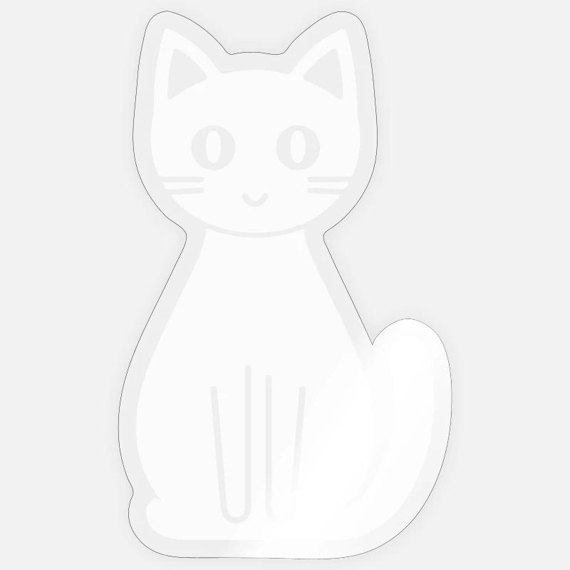 Katze Comic - Sticker Größe S (10 x 10 cm) - Transparent glänzend