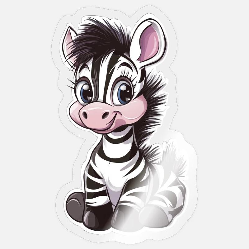 Zebra - Sticker size S (10 x 10 cm) - transparent glossy