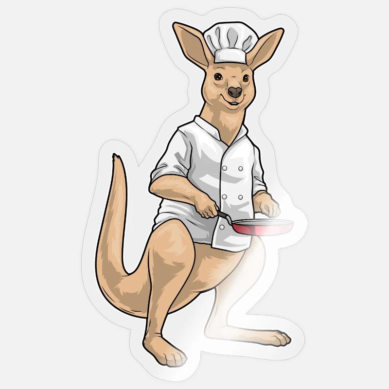 Cuisson de la poêle Kangourou Sticker taille S (10 x 10 cm)